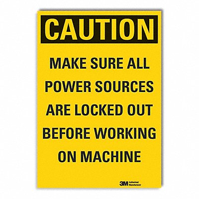 LYLE LCU30464RD10x7 Lockout Tagout Caution Reflective Label 7x10in
