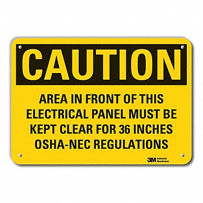 LYLE LCU30482RA10x7 Caution Sign 7 in x 10 in Aluminum