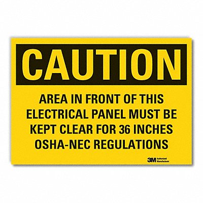 LYLE LCU30482ED14x10 Caution Sign 10inx14in Non-PVC Polymer
