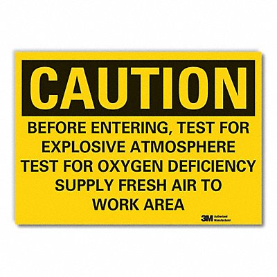 LYLE LCU30487ED14x10 Caution Sign 10inx14in Non-PVC Polymer