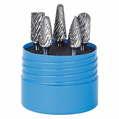 SGS PRO 19380 Carbide Burr Set Steel Cut 5pcs. 1/4 .