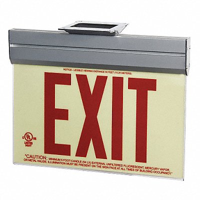 GRAINGER GRAN11406 Exit Sign 7 1/2 in x 13 in Plastic