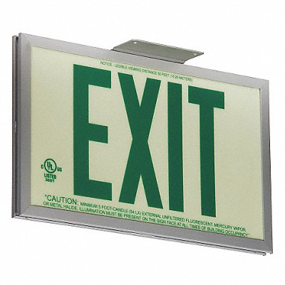 GRAINGER GRAN11412 Exit Sign 7 1/2 in x 13 in Plastic