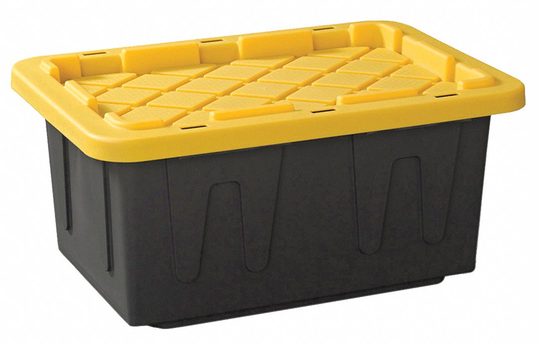 DURABILT 4415GRBKYL06 Storage Tote Black/Yellow Polypropylene