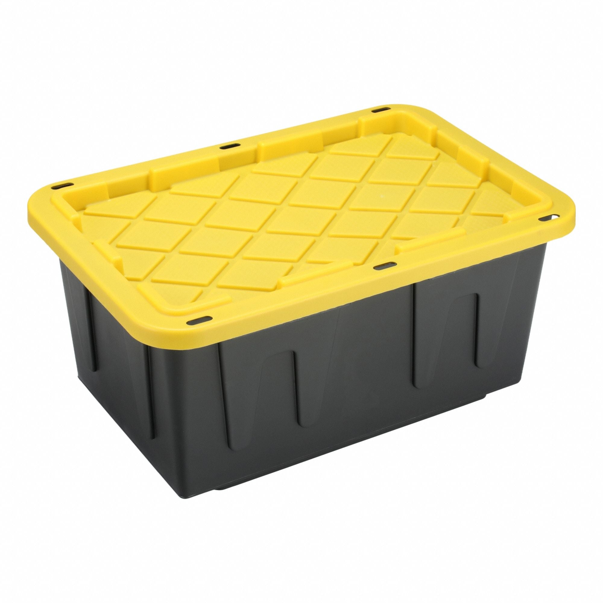 DURABILT 4427GRBKYL04 Storage Tote Black/Yellow Polypropylene