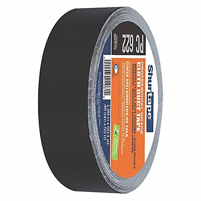 SHURTAPE PC622 Duct Tape Black 1 7/8 in x 60yd 12.5 mil