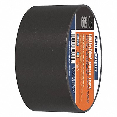 SHURTAPE PC009BLK72mmx55m16rlscs Duct Tape Black 2 13/16 in x 60 yd 9 mil