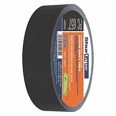SHURTAPE PC657BLK48mmx55m24rlscs Duct Tape Black 1 7/8 in x 60yd 14.5 mil