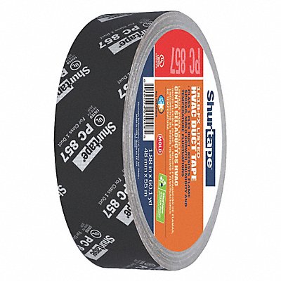 SHURTAPE PC857 Duct Tape Black 1 7/8 in x 60 yd 14 mil