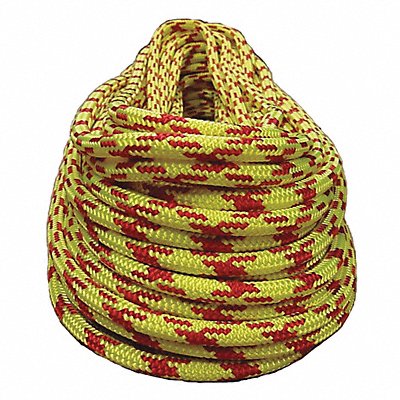 ALL GEAR AG24SP716120RY Climbing Rope PES 7/16 in Dia 120 ft L