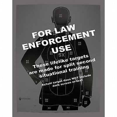 ACTION TARGET B21XBLACK50 Police Training Silhouette Target PK50