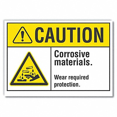 LYLE LCU30002ED10x7 Caution Sign 7inx10in Non-PVC Polymer