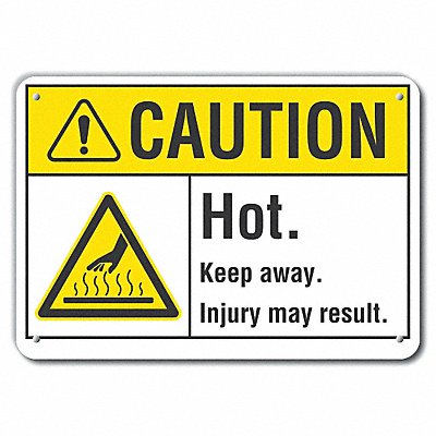 LYLE LCU30010RA14x10 Rflct Hot Caution Sign 10x14in Aluminum