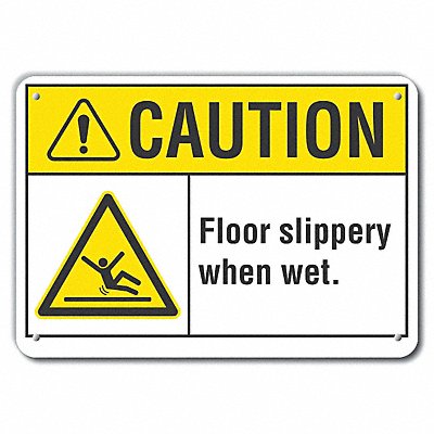 LYLE LCU30020RA10x7 Caution Sign 7 in x 10 in Aluminum