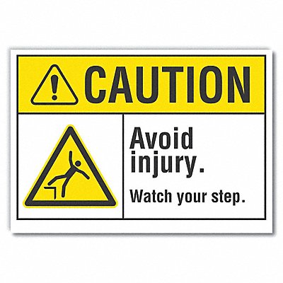 LYLE LCU30023ED14x10 Caution Sign 10in x 14in Non-PVC Polymer