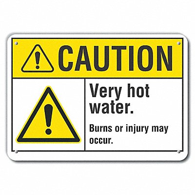 LYLE LCU30028RA10x7 Caution Sign 7 in x 10 in Aluminum