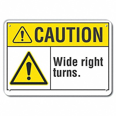 LYLE LCU30044RA14x10 Rflct Traffic Safety Caution Sign 10x14in