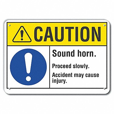 LYLE LCU30045RA14x10 Rflct Lift Truck Trfc Caution Sign 10x14in