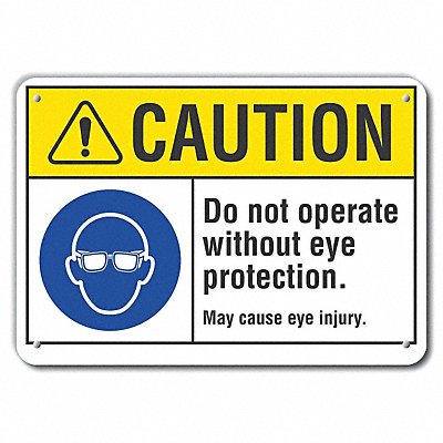 LYLE LCU30059RA14x10 Rflct Eye Caution Sign 10x14in Alum