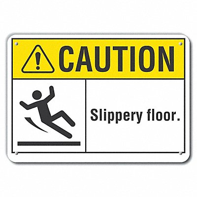 LYLE LCU30095RA10x7 Caution Sign 7 in x 10 in Aluminum