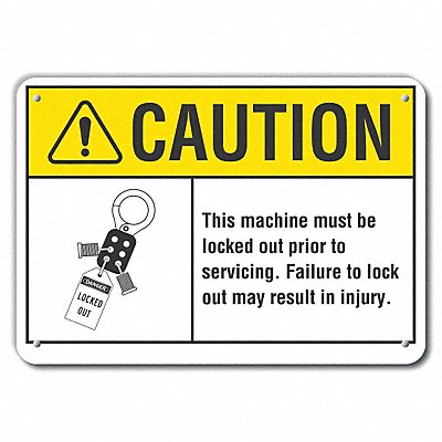 LYLE LCU30101RA14x10 Rflct Lockout Tagout Caution Sign 10x14in