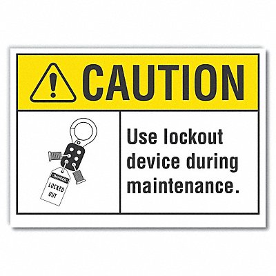 LYLE LCU30103ED10x7 Caution Sign 7in x 10in Non-PVC Polymer