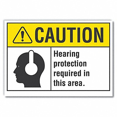 LYLE LCU30108RD10x7 Hearing Caution Reflective Label 7inx10in