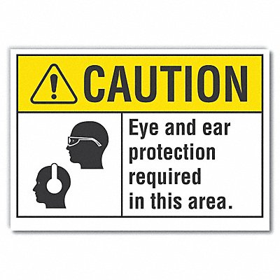 LYLE LCU30114RD7x5 Eye Ear Caution Reflective Label 5inx7in