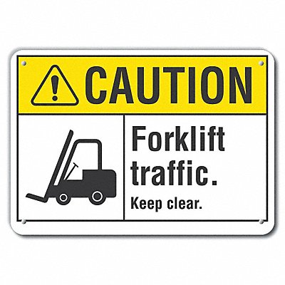 LYLE LCU30119RA14x10 Reflective Lift Truck Trfc Caution Sign 10x14in