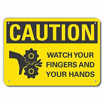 LYLE LCU30151RA10x7 Caution Sign 7 in x 10 in Aluminum