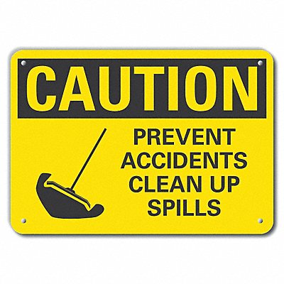 LYLE LCU30154RA14x10 Rflct Spill Control Caution Sign 10x14in