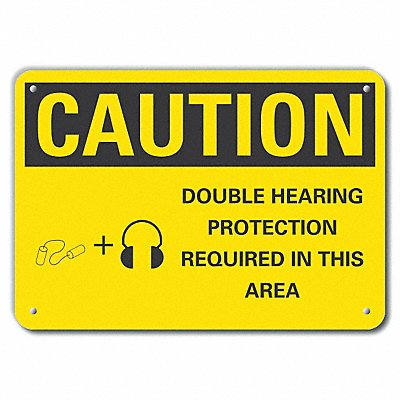 LYLE LCU30155RA10x7 Caution Sign 7 in x 10 in Aluminum