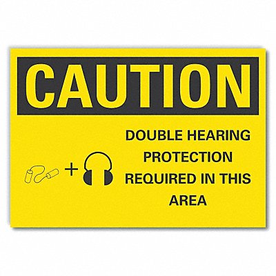 LYLE LCU30155ED14x10 Caution Sign 10inx14in Non-PVC Polymer