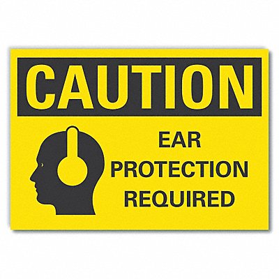 LYLE LCU30157RD7x5 Hearing Caution Reflective Label 5inx7in