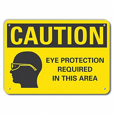 LYLE LCU30163RA14x10 Rflct Eye Caution Sign 10x14in Alum