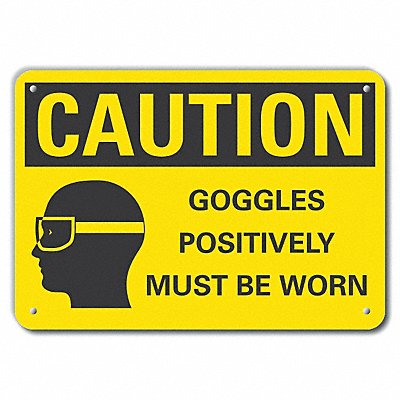LYLE LCU30167RA10x7 Rflct Eye Caution Sign 7x10in Aluminum