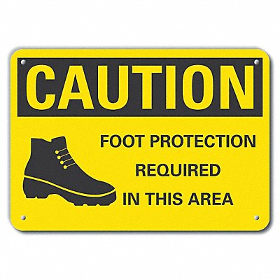 LYLE LCU30171RA14x10 Rflct Foot Caution Sign 10x14in Alum
