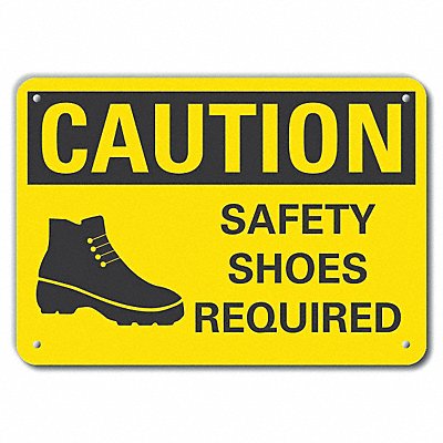 LYLE LCU30172RA14x10 Rflct Foot Caution Sign 10x14in Alum