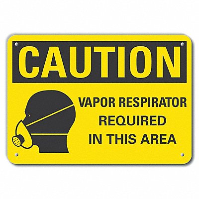 LYLE LCU30183RA14x10 Rflct Respirator Rqrd Caution Sign 10x14in