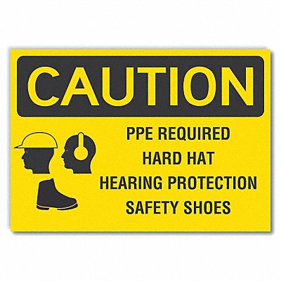 LYLE LCU30185RD5x35 PPE Caution Reflective Label 3.5in x 5in