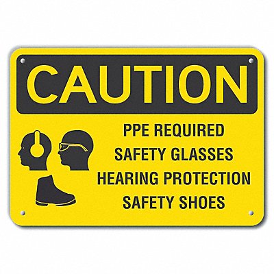 LYLE LCU30186RA10x7 Caution Sign 7 in x 10 in Aluminum
