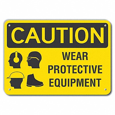 LYLE LCU30189NP14x10 Caution Sign 10 inx14 in Plastic