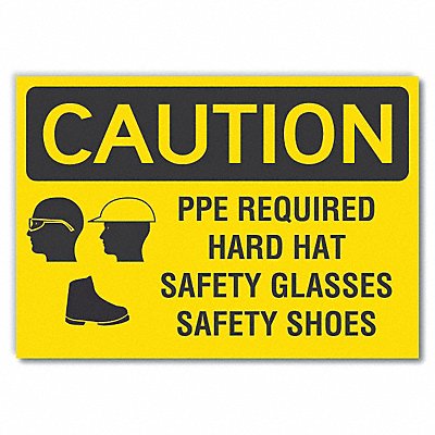 LYLE LCU30191RD5x35 PPE Caution Reflective Label 3.5in x 5in