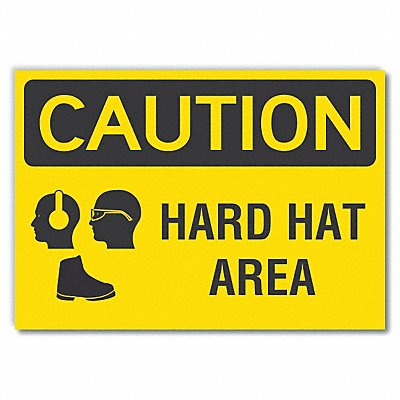 LYLE LCU30192RD14x10 Hard Hat Caution Reflective Label 10inx14in
