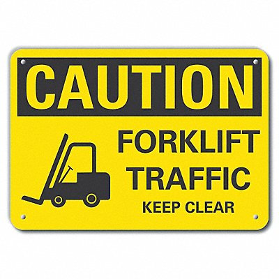 LYLE LCU30196RA14x10 Rflct Lift Truck Trfc Caution Sign 10x14in