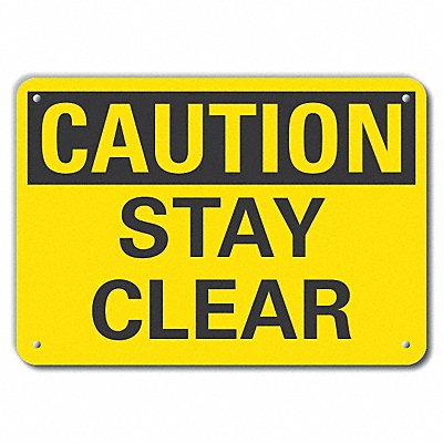 LYLE LCU30211RA10x7 Rflct Stay Clear Caution Sign 7x10in Alum