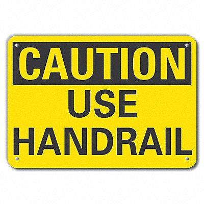 LYLE LCU30218RA14x10 Rflct Handrail Caution Sign 10x14in Alum