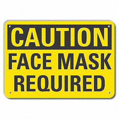LYLE LCU30253RA14x10 Rflct Face Mask Caution Sign 10x14in