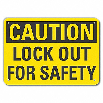 LYLE LCU30261RA14x10 Reflective Lockout Tagout Caution Sign 10x14in