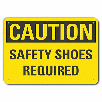LYLE LCU30269RA14x10 Rflct Foot Caution Sign 10x14in Alum